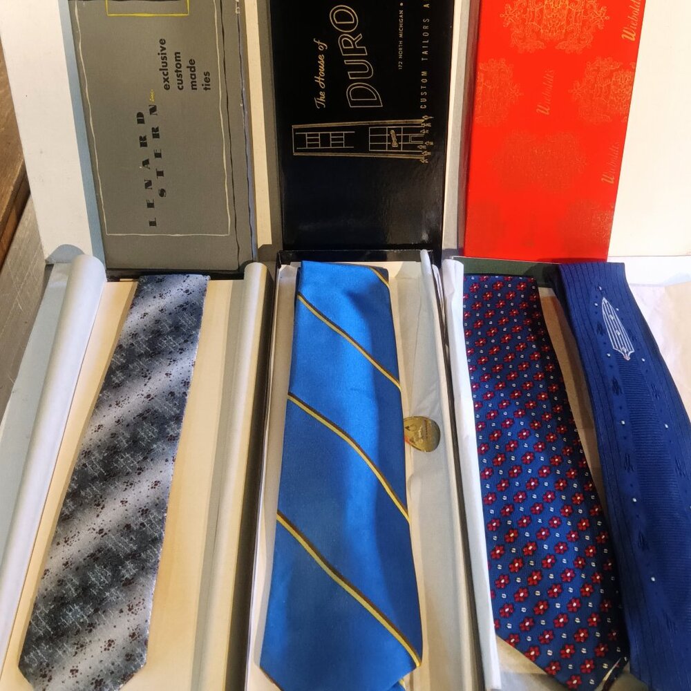 Vintage Chicago Dept. Store Ties: House of Duro, Lenard Stern, Marshall Field Co